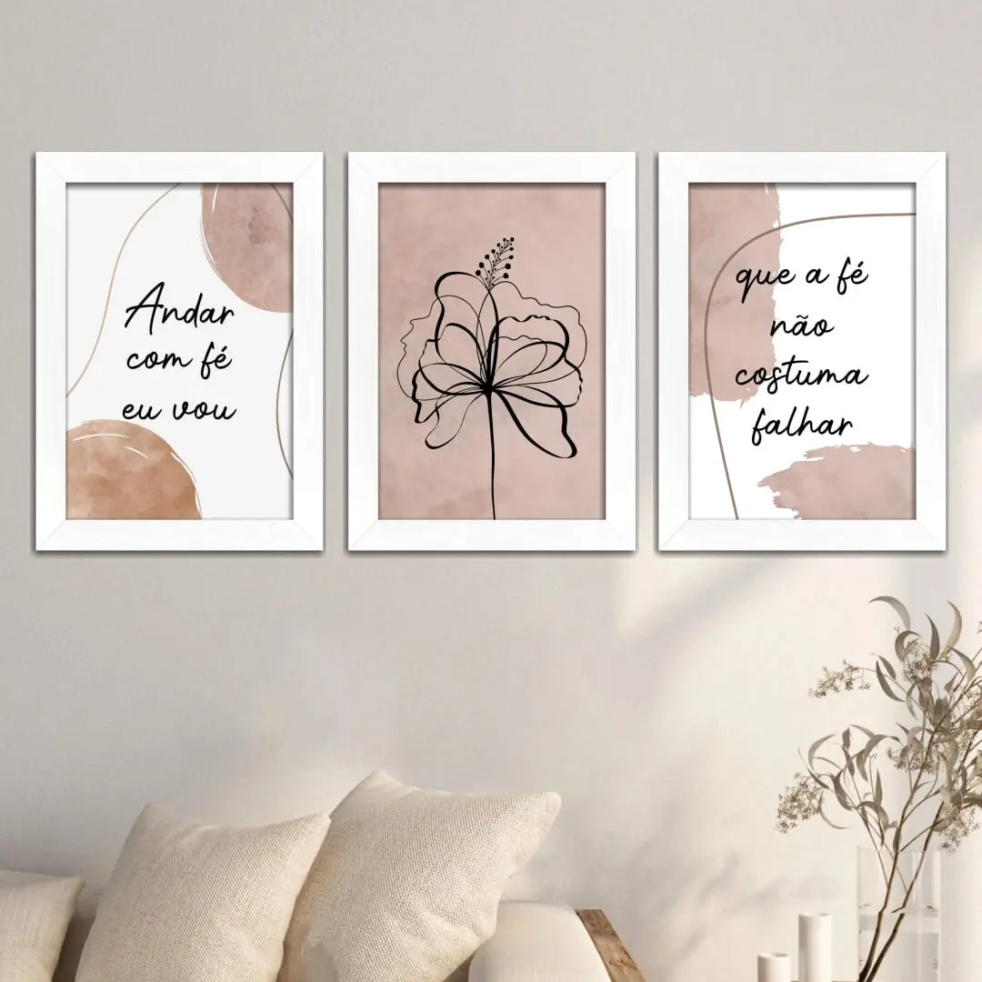 Kit 3 Quadros Andar com Fé Eu vou - Imagem 2