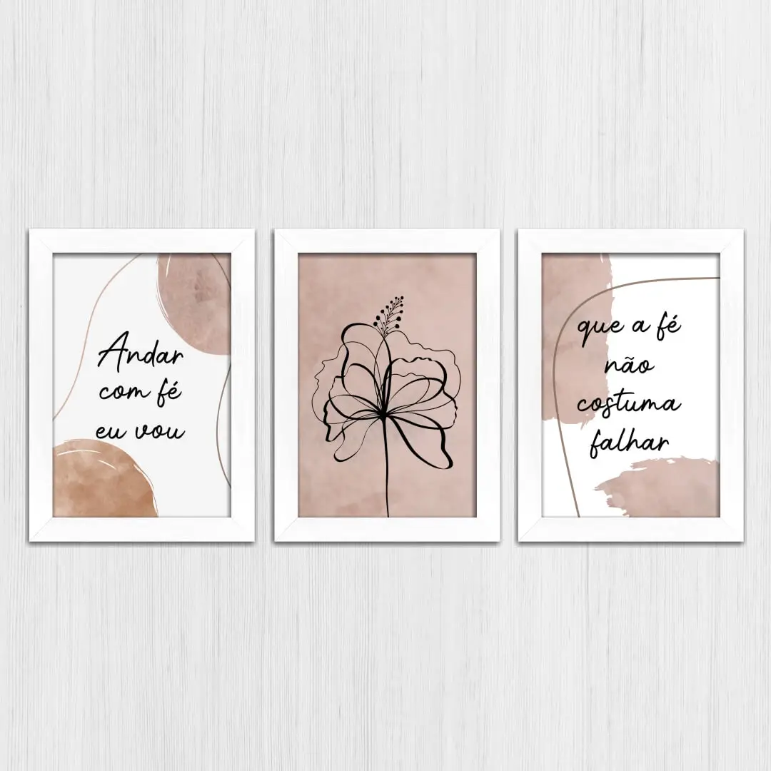 Kit 3 Quadros Andar com Fé Eu vou - Imagem 4
