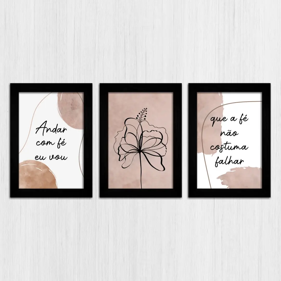 Kit 3 Quadros Andar com Fé Eu vou - Imagem 3
