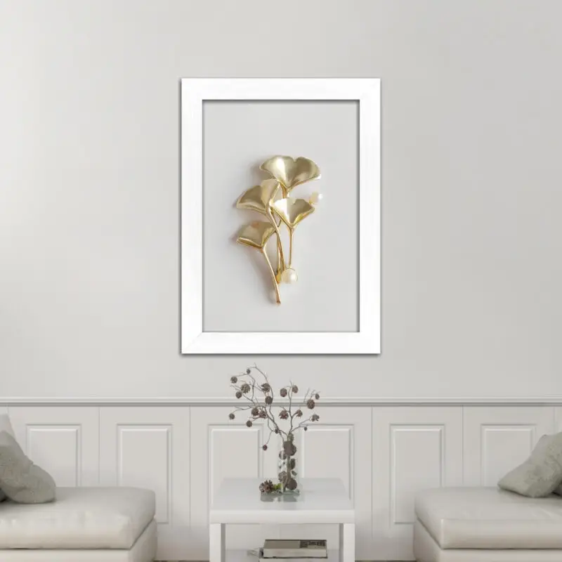 Quadro-Decorativo-Flor-Banhada-a-Ouro