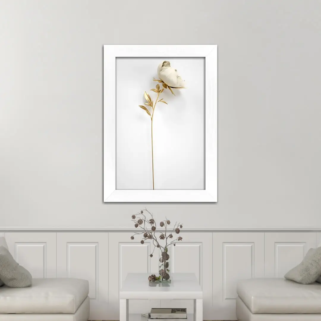 Quadro-Decorativo-Flor-simples-Branca