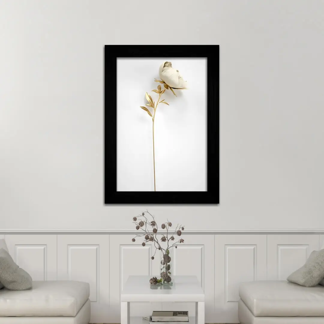 Quadro Decorativo Flor simples Branca - Imagem 2