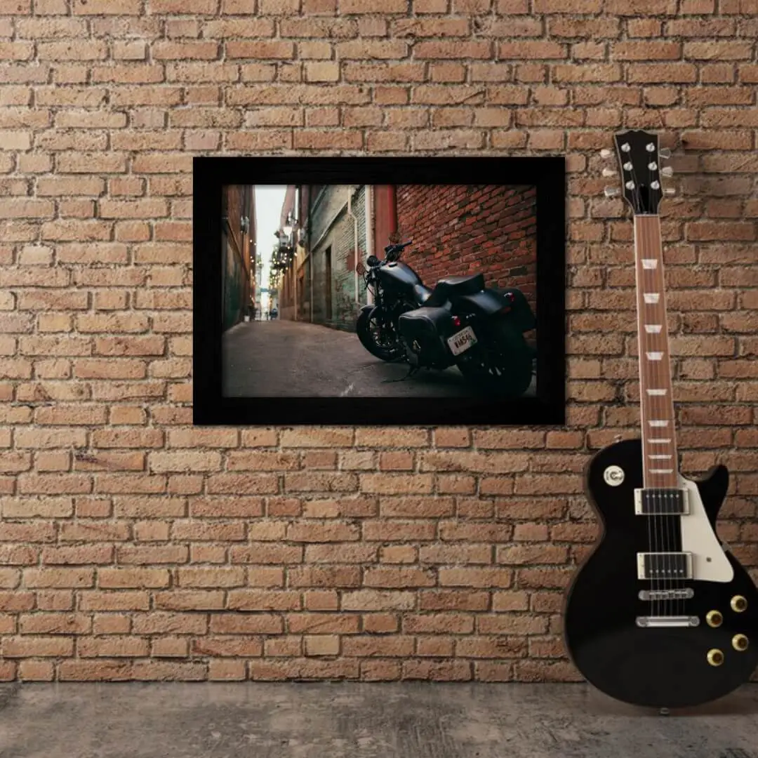 Quadro-Decorativo-Motos-Harley-Preta