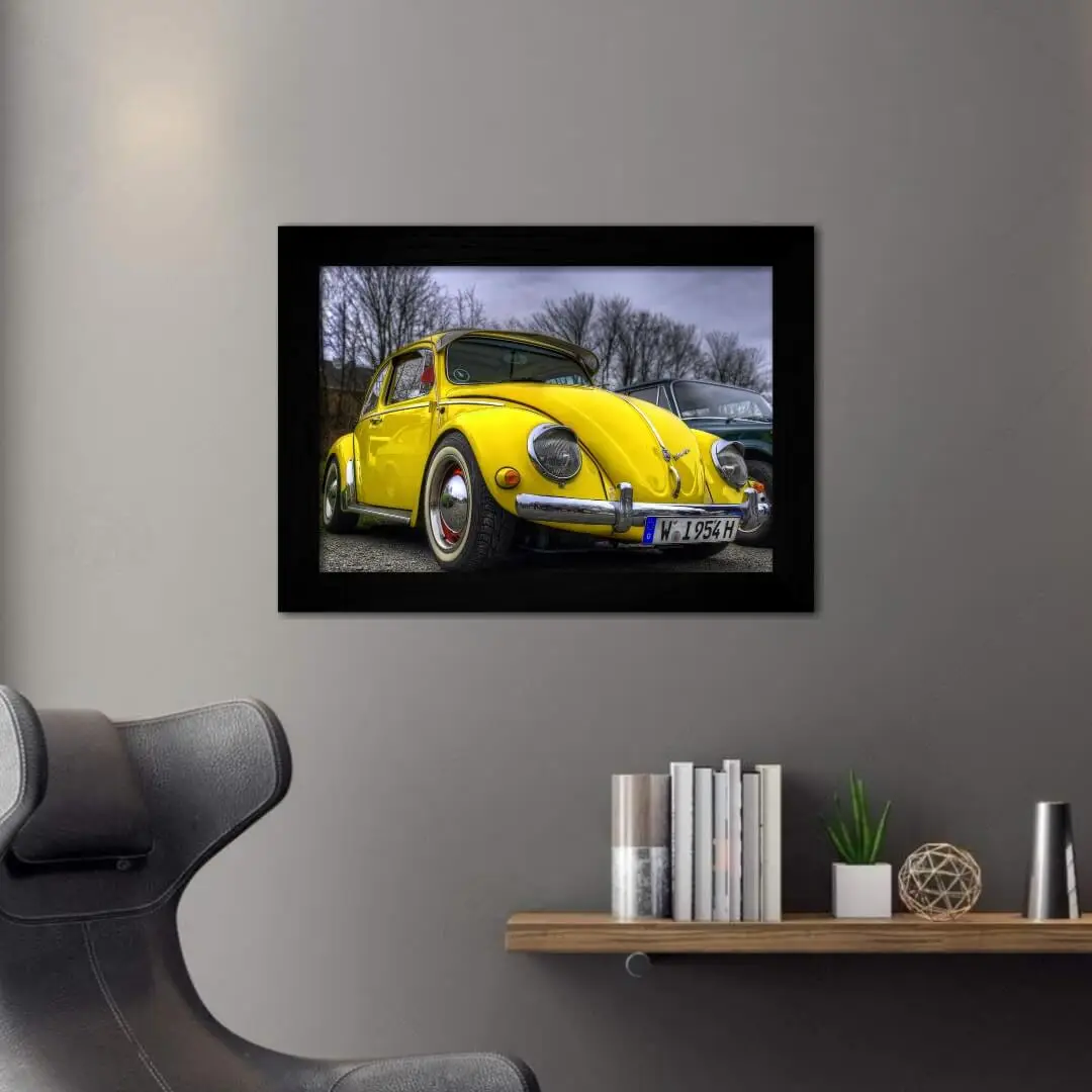 Quadro-Decorativo-Veículos-Fusca-Amarélo
