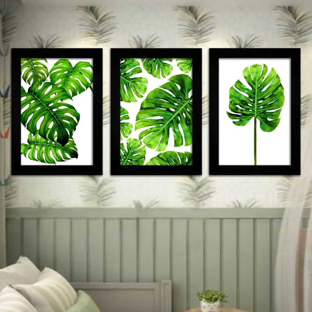 Kit 3 Quadros Floral Verde - Imagem 2