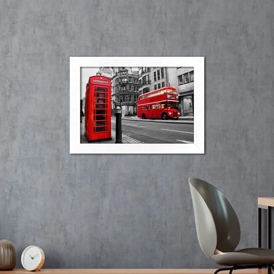 Quadro Decorativo Ônibus Inglês - Imagem 2