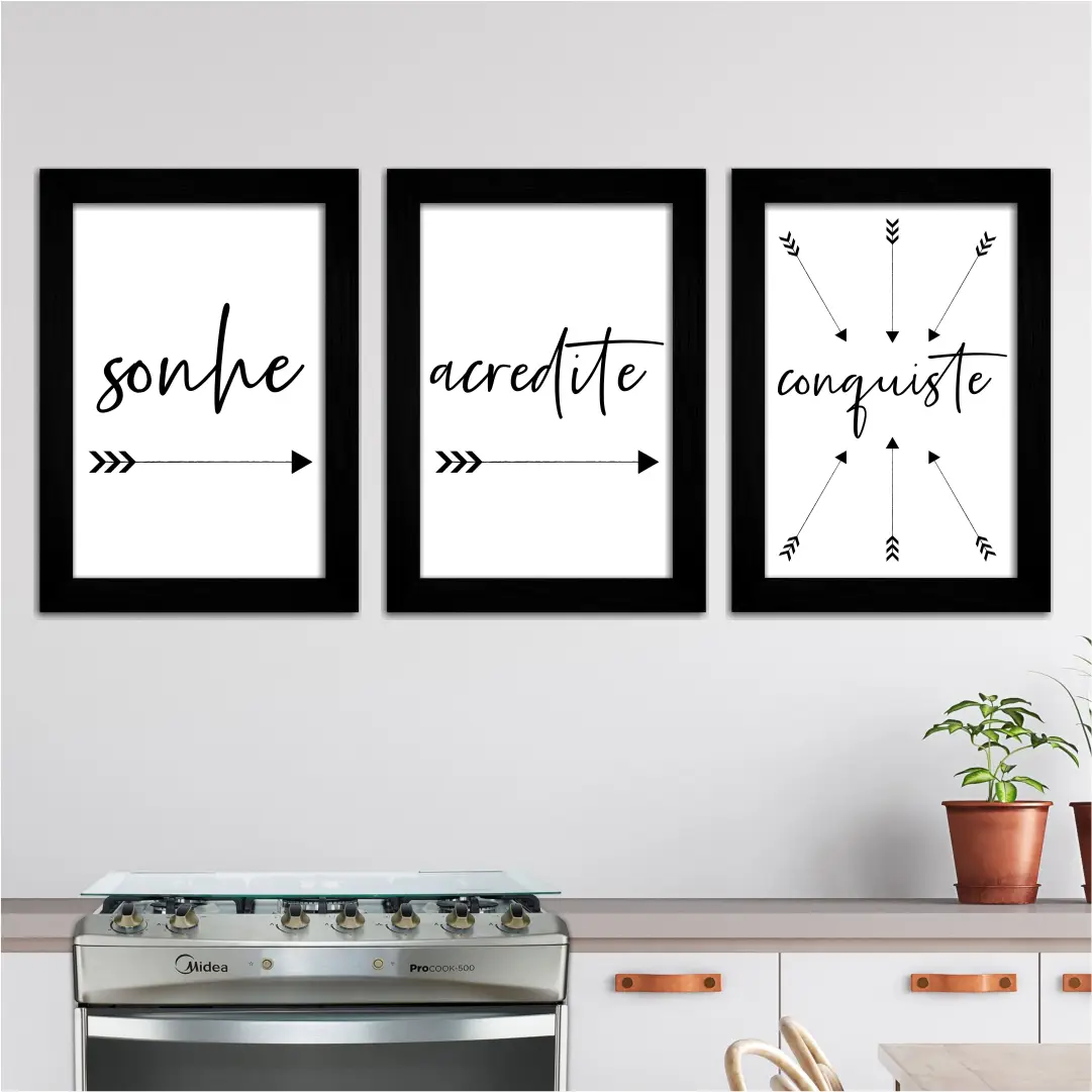 Kit 3 Frase Sonhe Acredite - Imagem 2