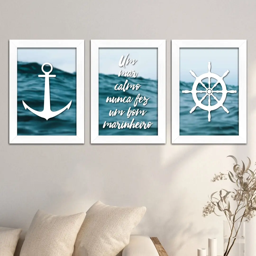 Kit 3 Quadros Frase Marinheiro - Imagem 2