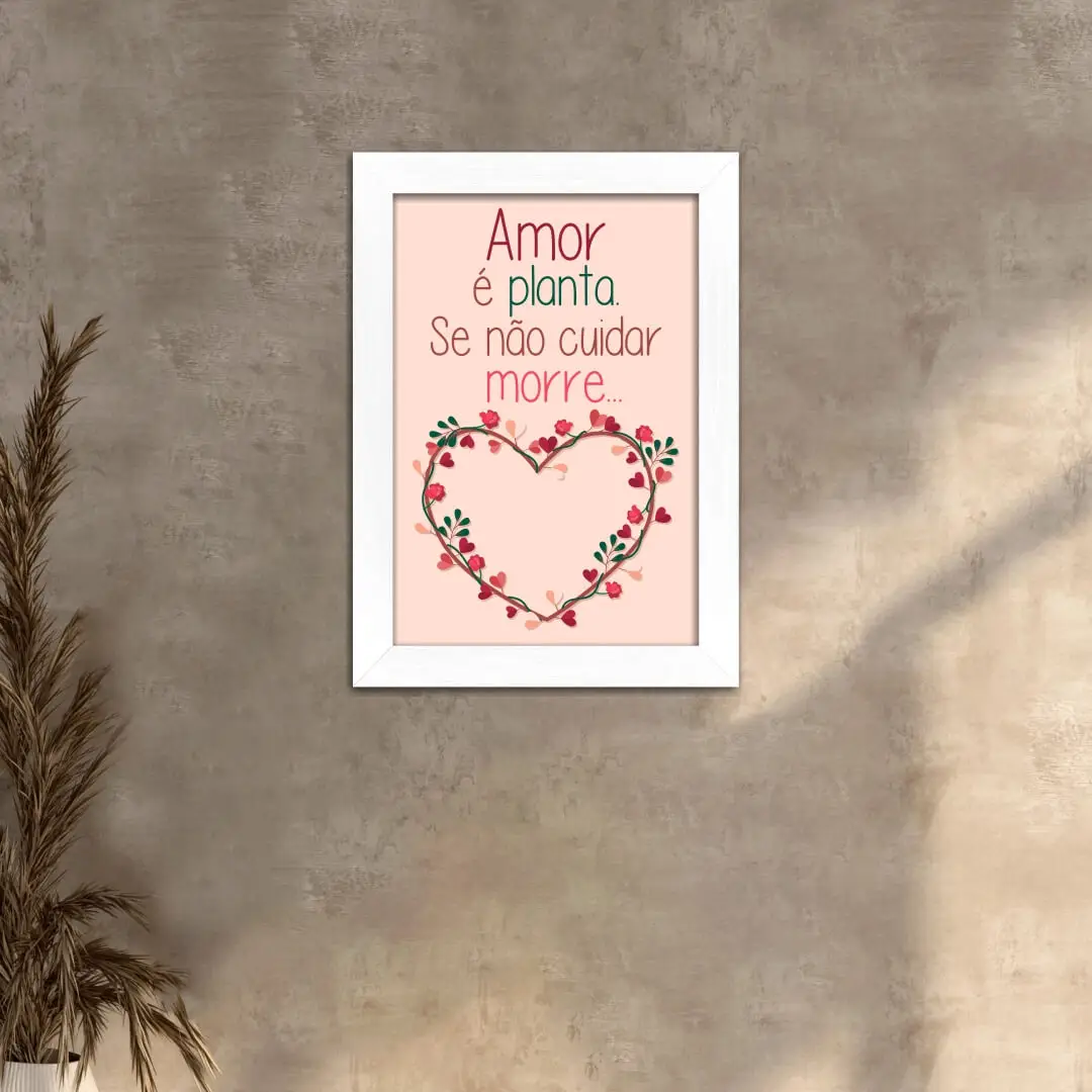 Quadro Decorativo Frase Amor é planta - Imagem 2