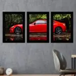Kit-3-Quadros-Carro-Esportivo-Vermelho
