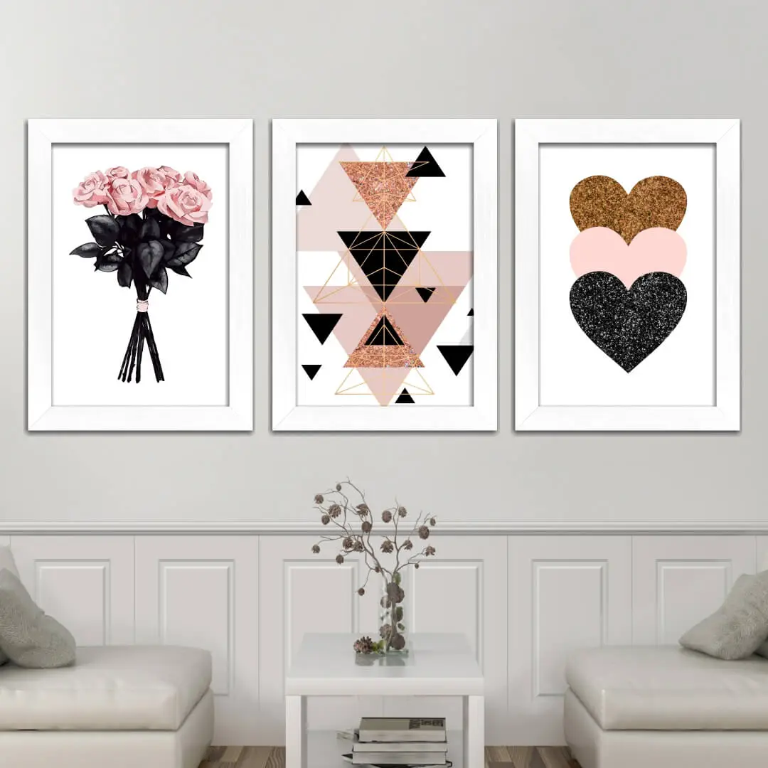 3191- Kit-3-Quadros-Boho-Chic-Rosa
