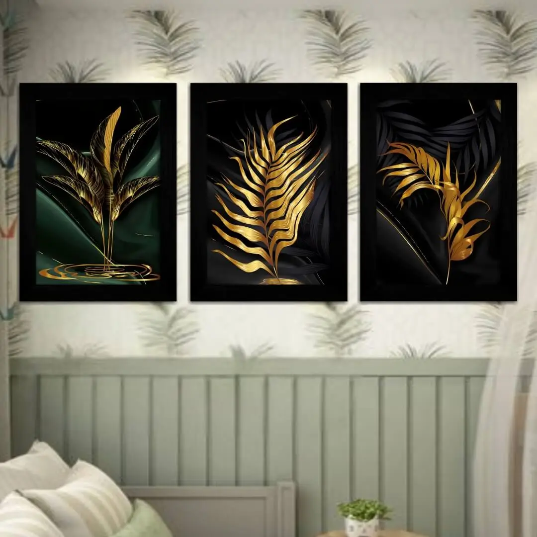 Kit-3-Quadros-Florais-de-Ouro