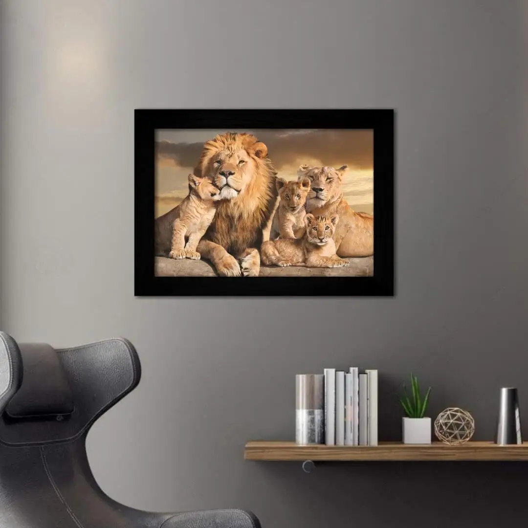 Quadro-Decorativo-Familia-Leões