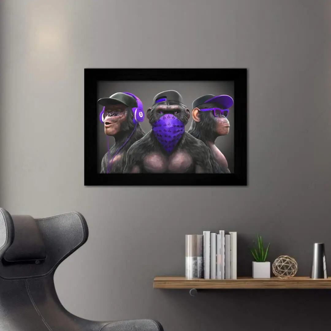 3721 Quadro-Decorativo-Animais-Macacos-Gang