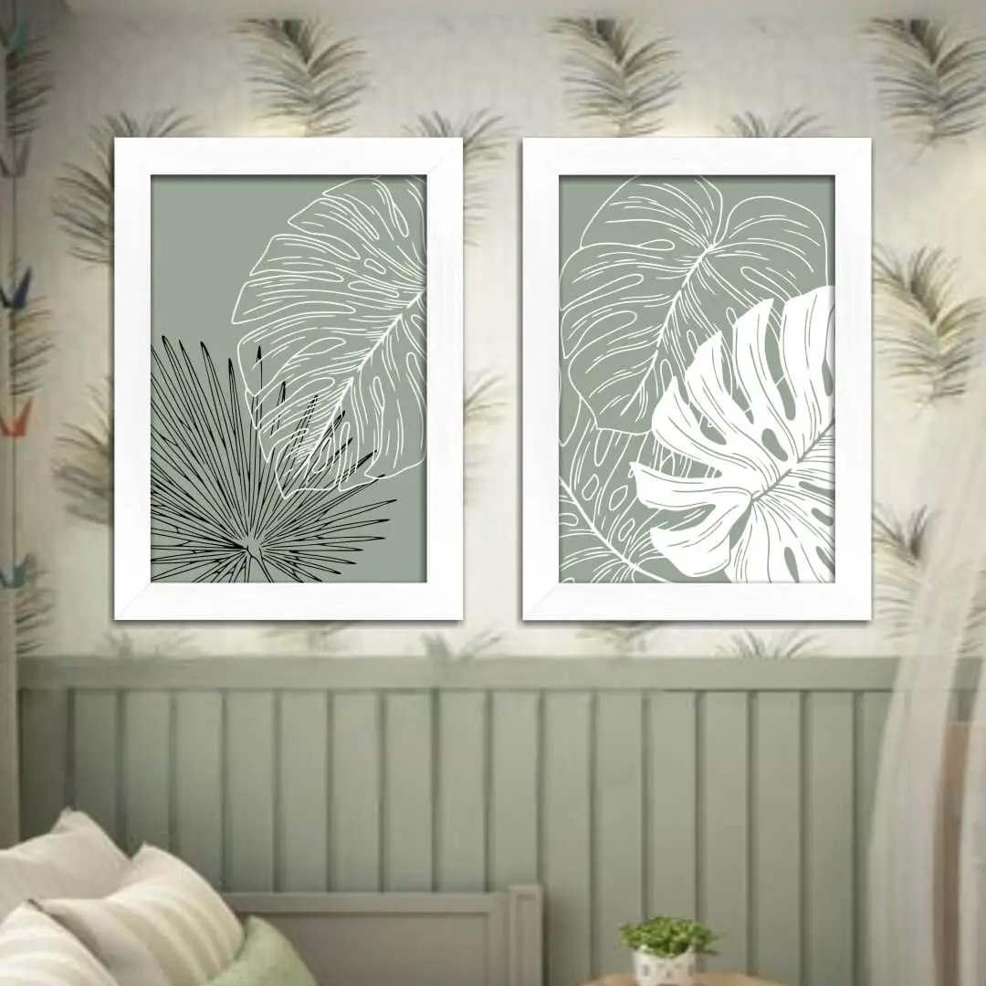 1282- Kit-2-Quadros-Boho-Chic-Fundo-Verde