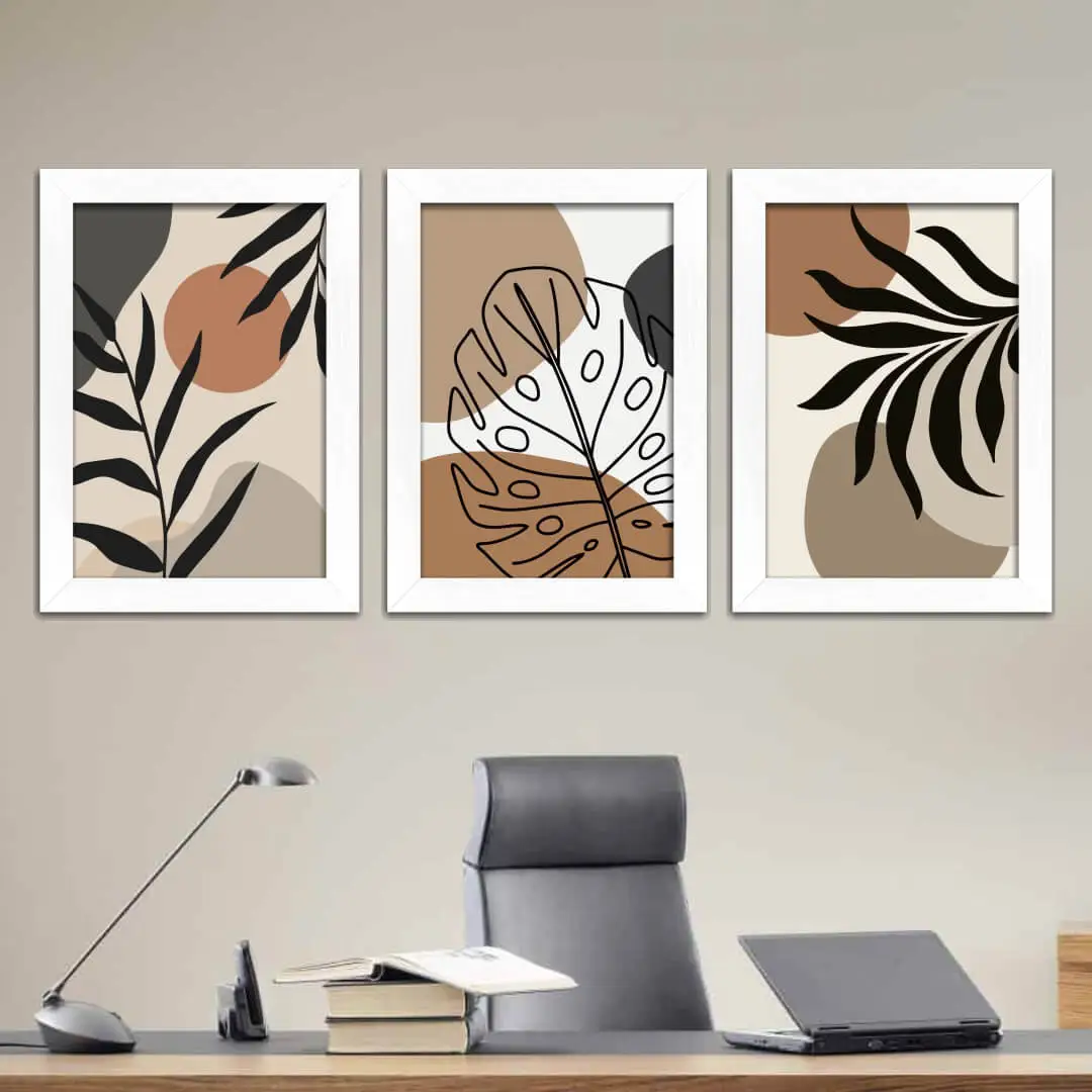 Kit 3 Quadros Boho Chic Marrom - Imagem 2