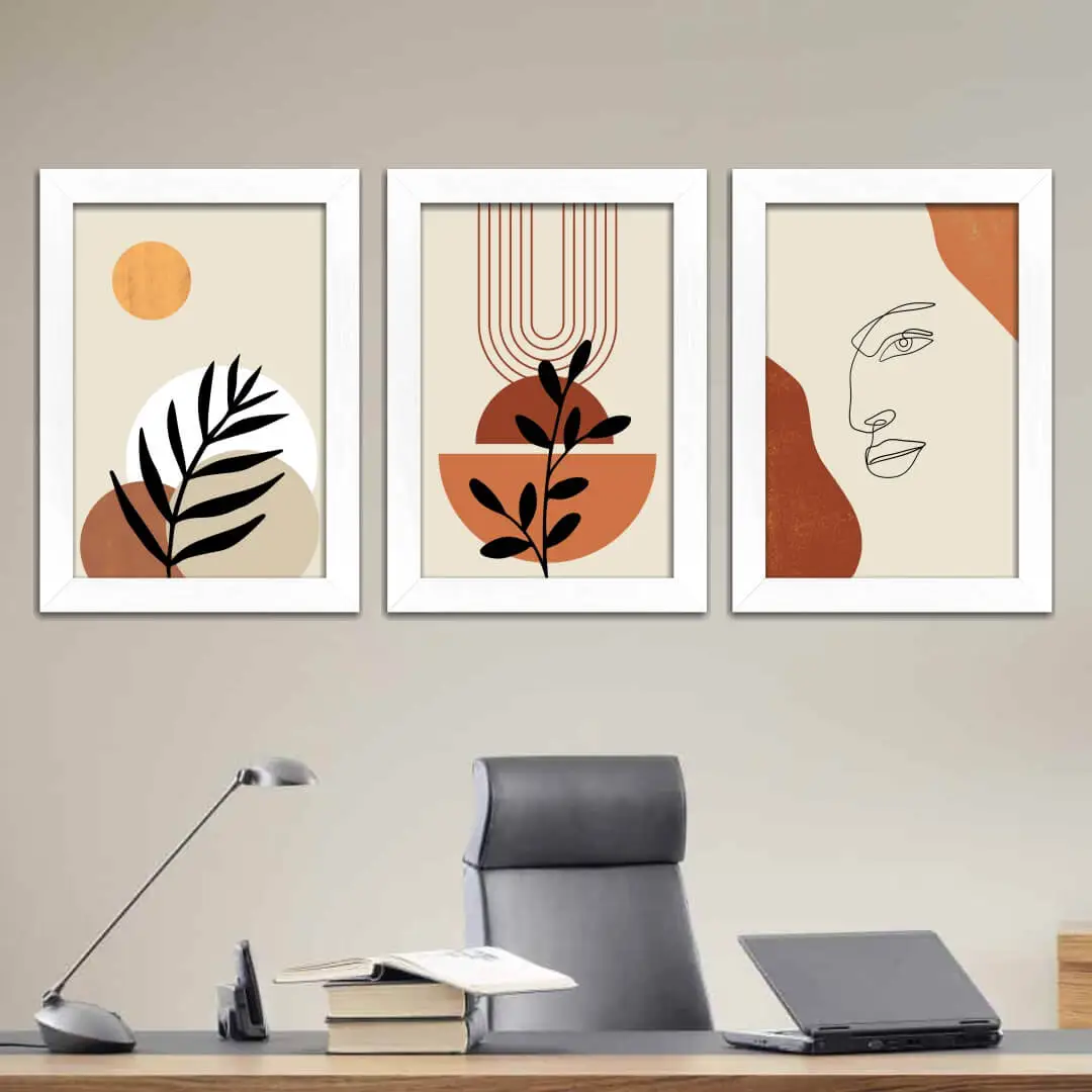 Kit-3-Quadros-Boho-Chic-Laranjado - Imagem 2