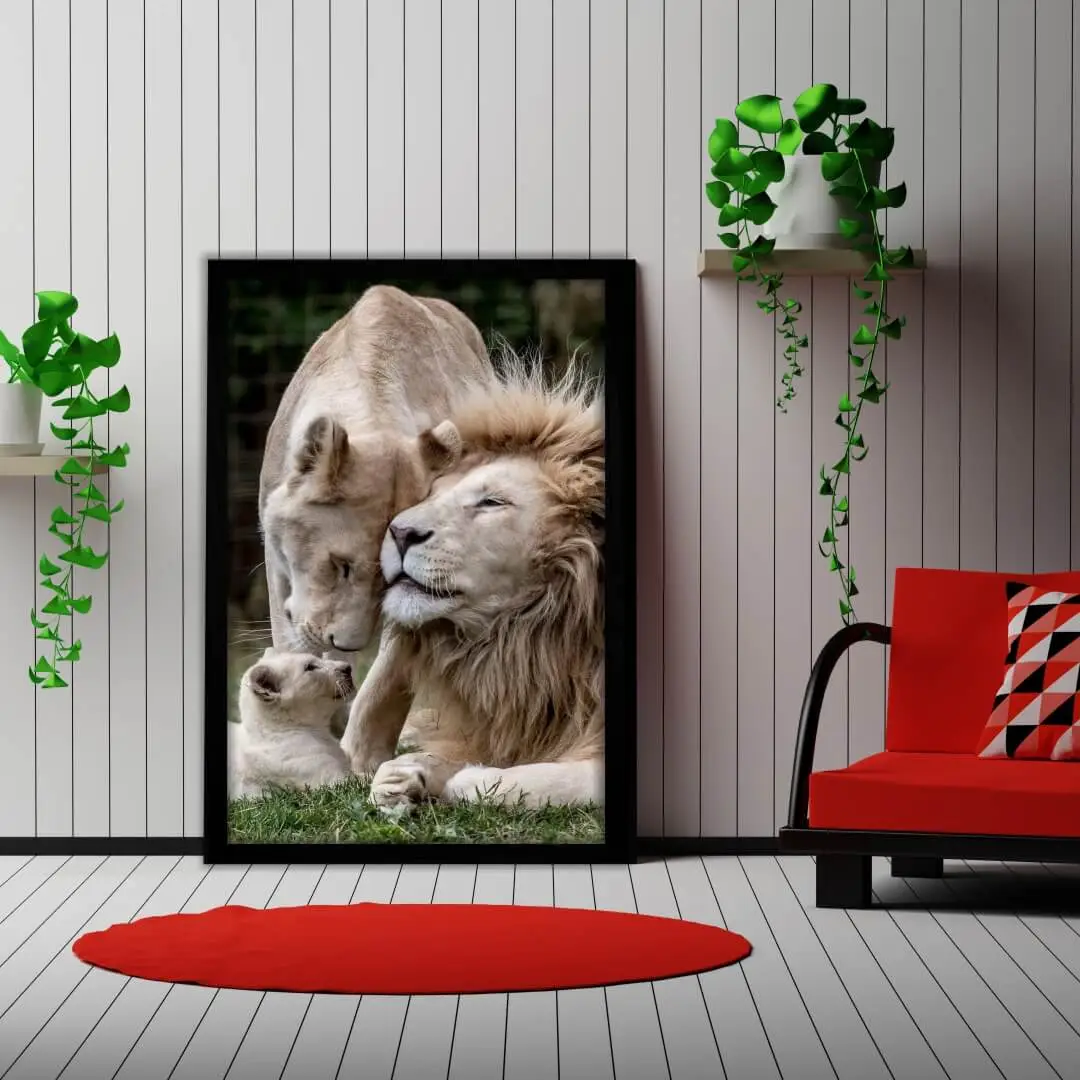 Quadro-Decorativo-Família-de-Leões-Modelo-Big's