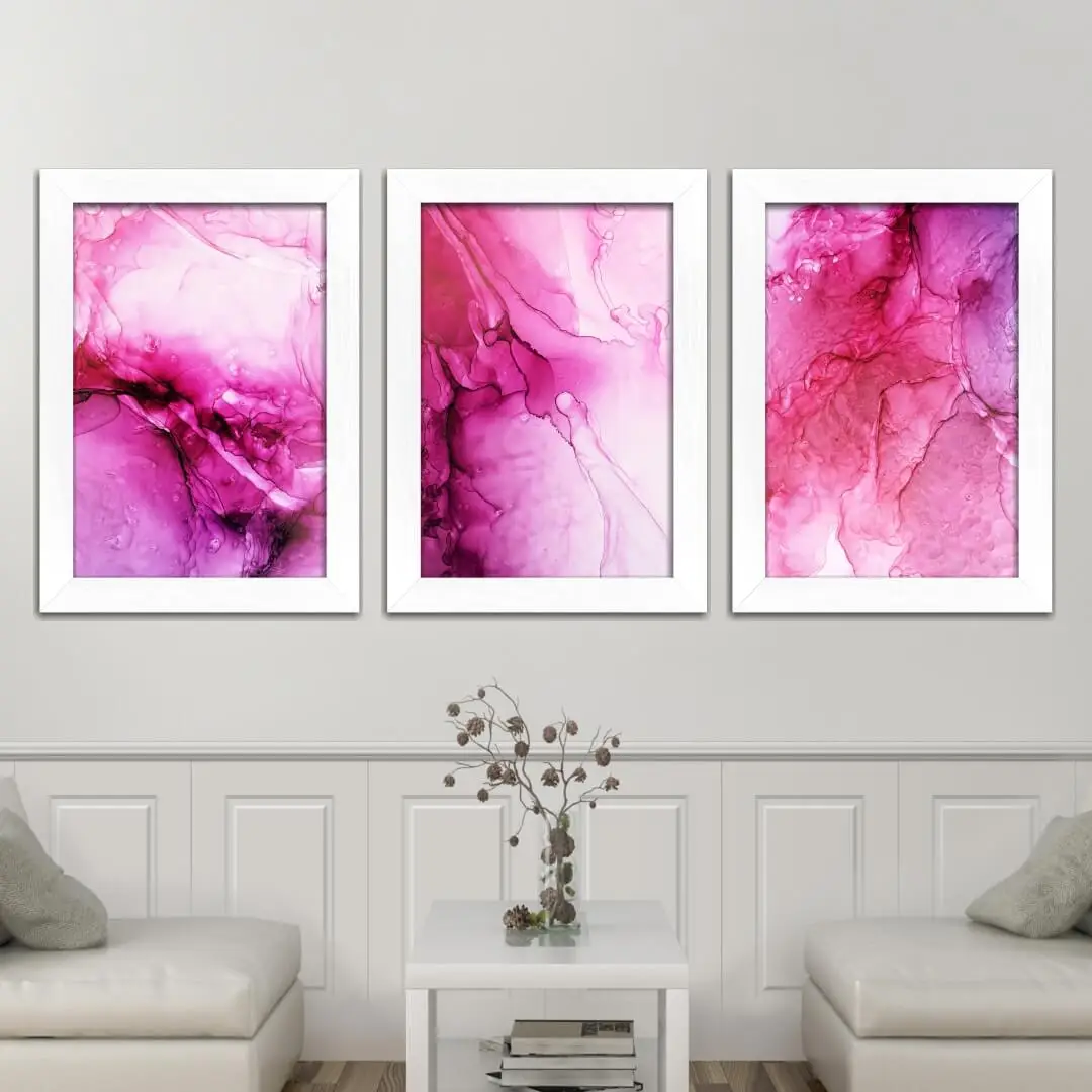 Kit-3-Quadros-Abstrato-Rosa