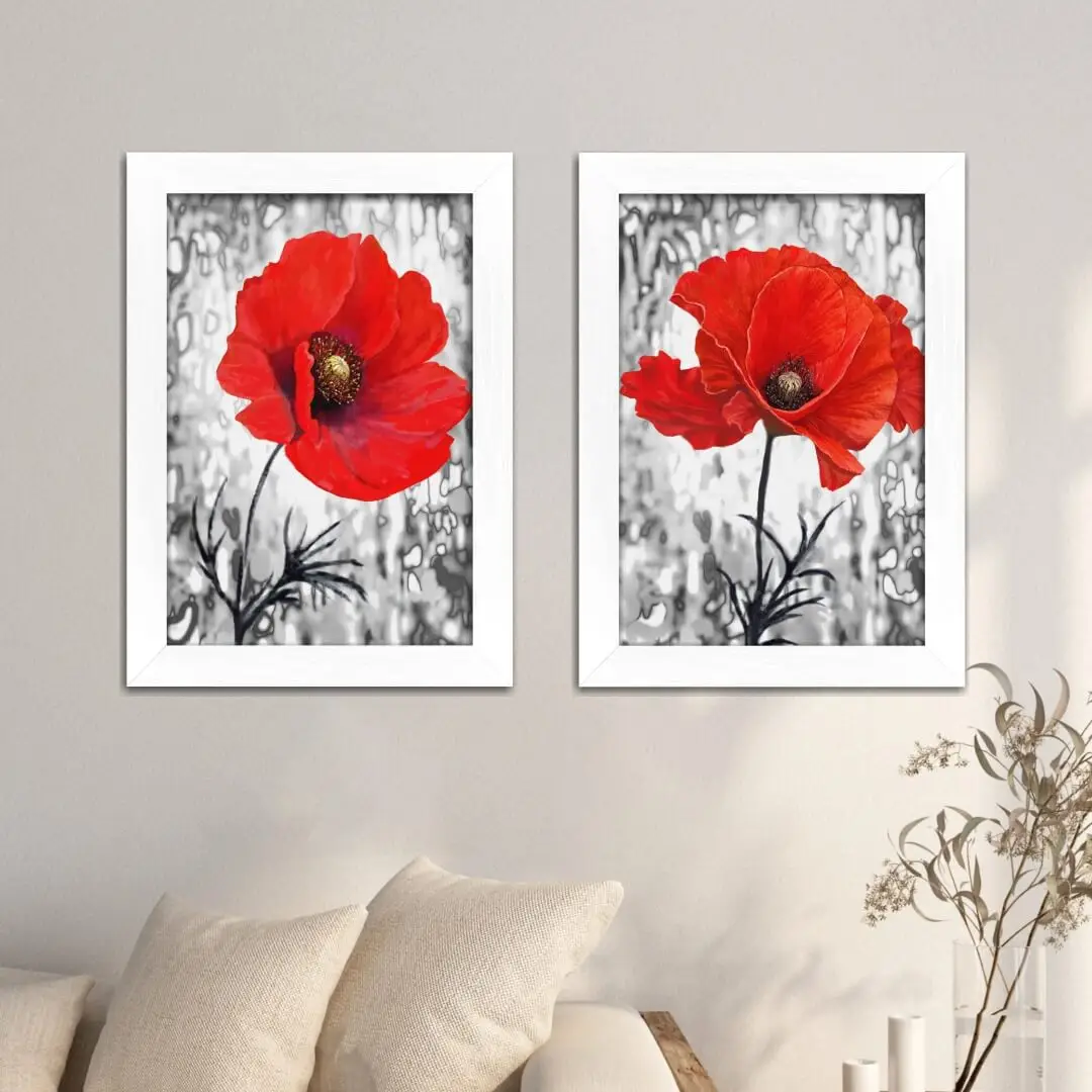 Kit-2-Quadros-Branco-e-Vermelho-Rosas