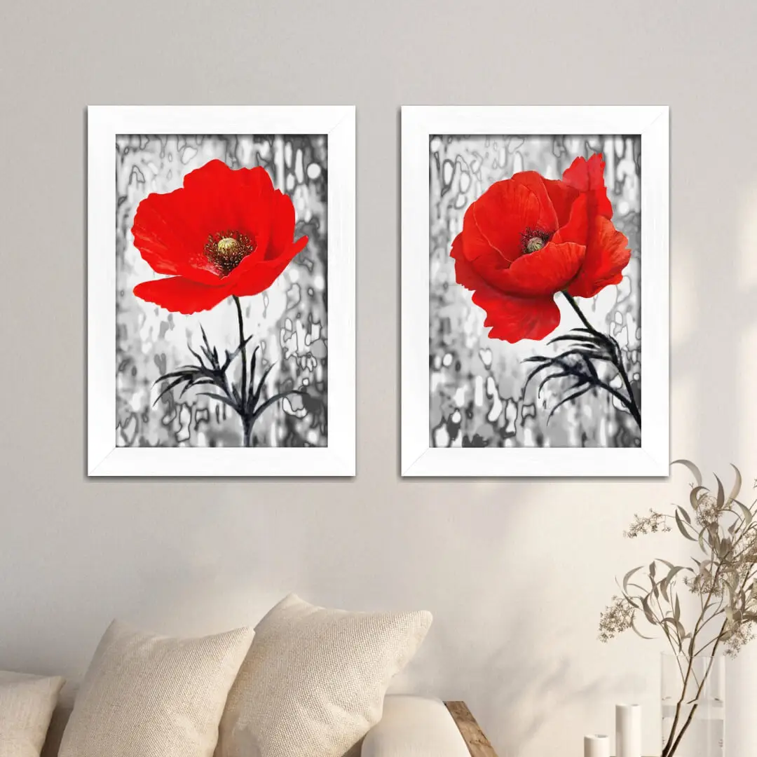 1313- Kit-2-Quadros-Vermelho-e-Branco