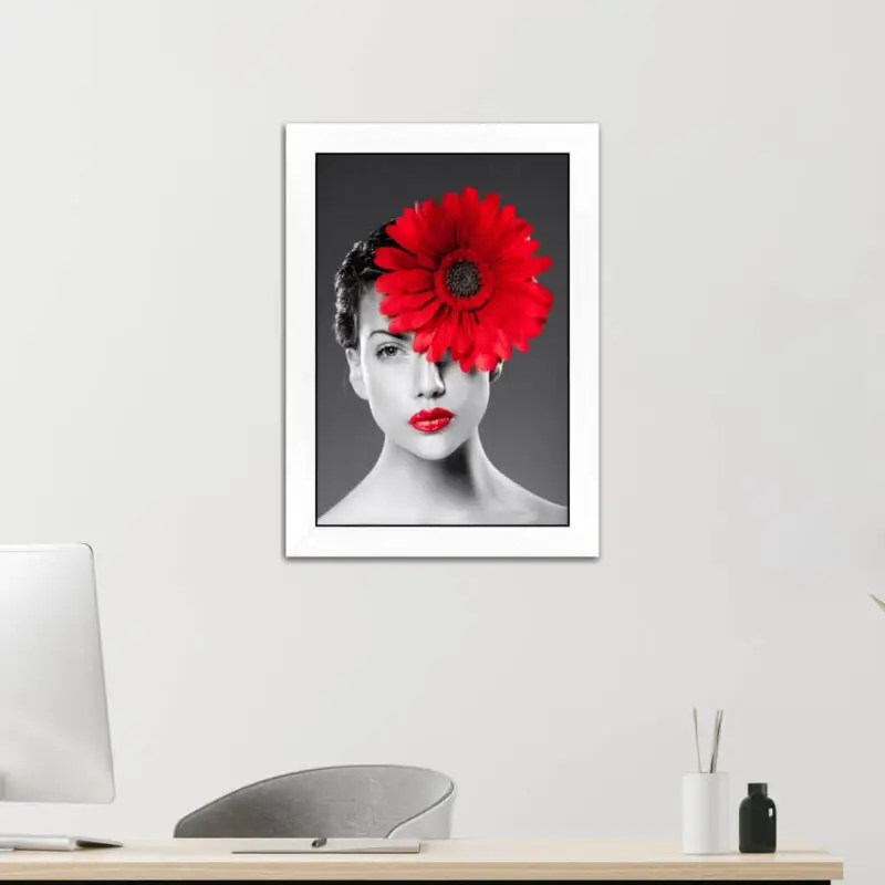 Quadro-Decorativo-Mulher-com-Flor