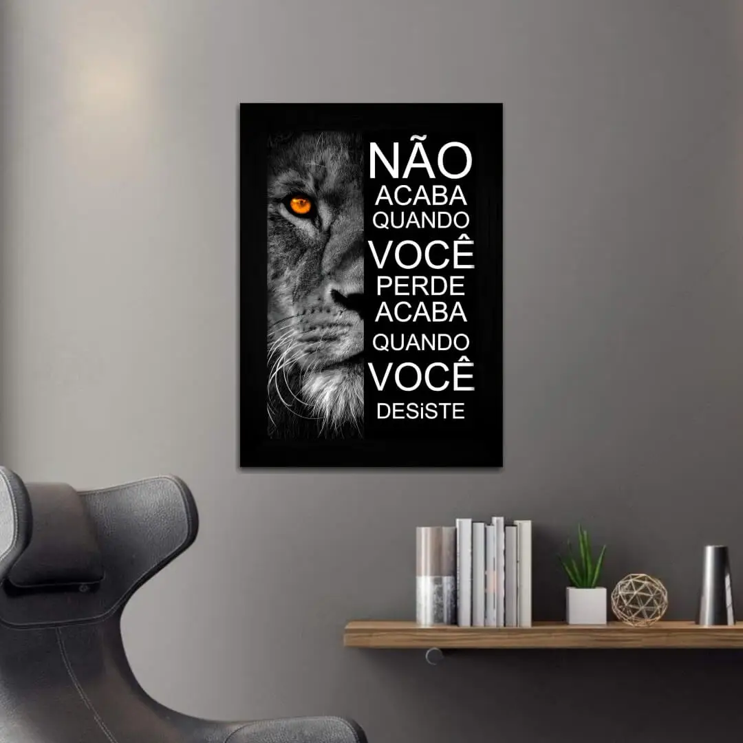 Quadro-Decorativo-Leão-com-Frase