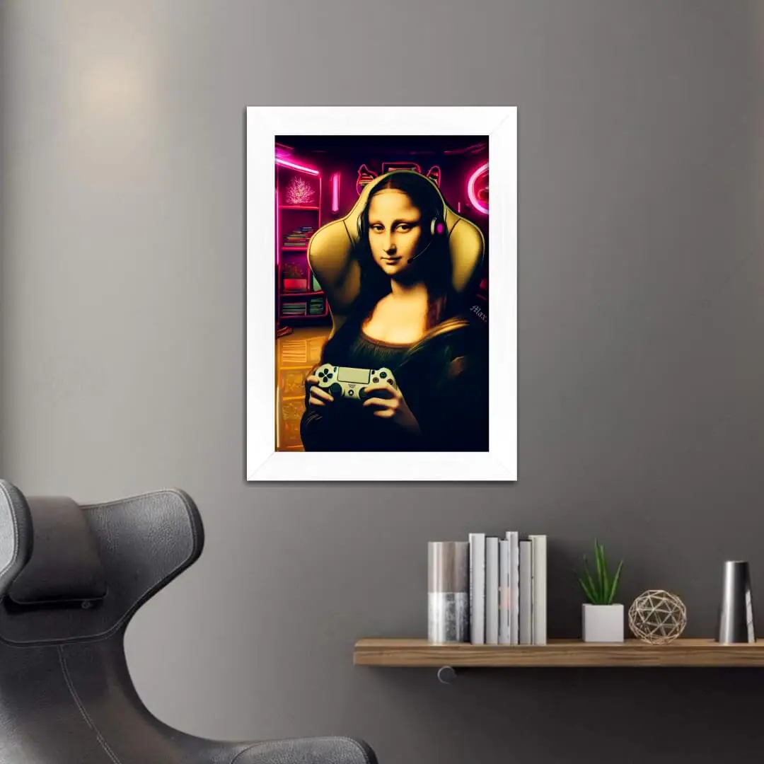 Quadro Decorativo Mona Lisa Gamer - Imagem 2