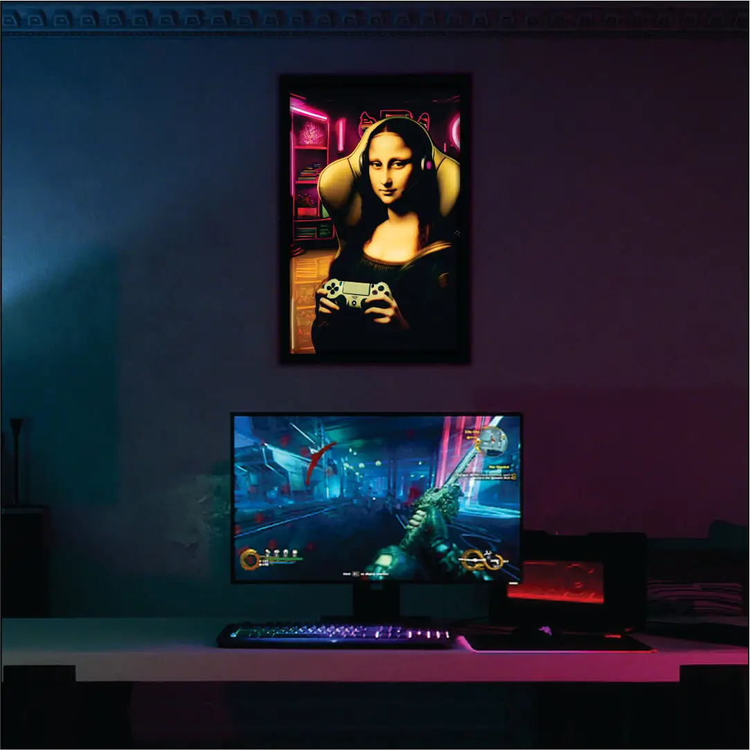 Quadro-Decorativo-Mona-Lisa-Gamer-Big's
