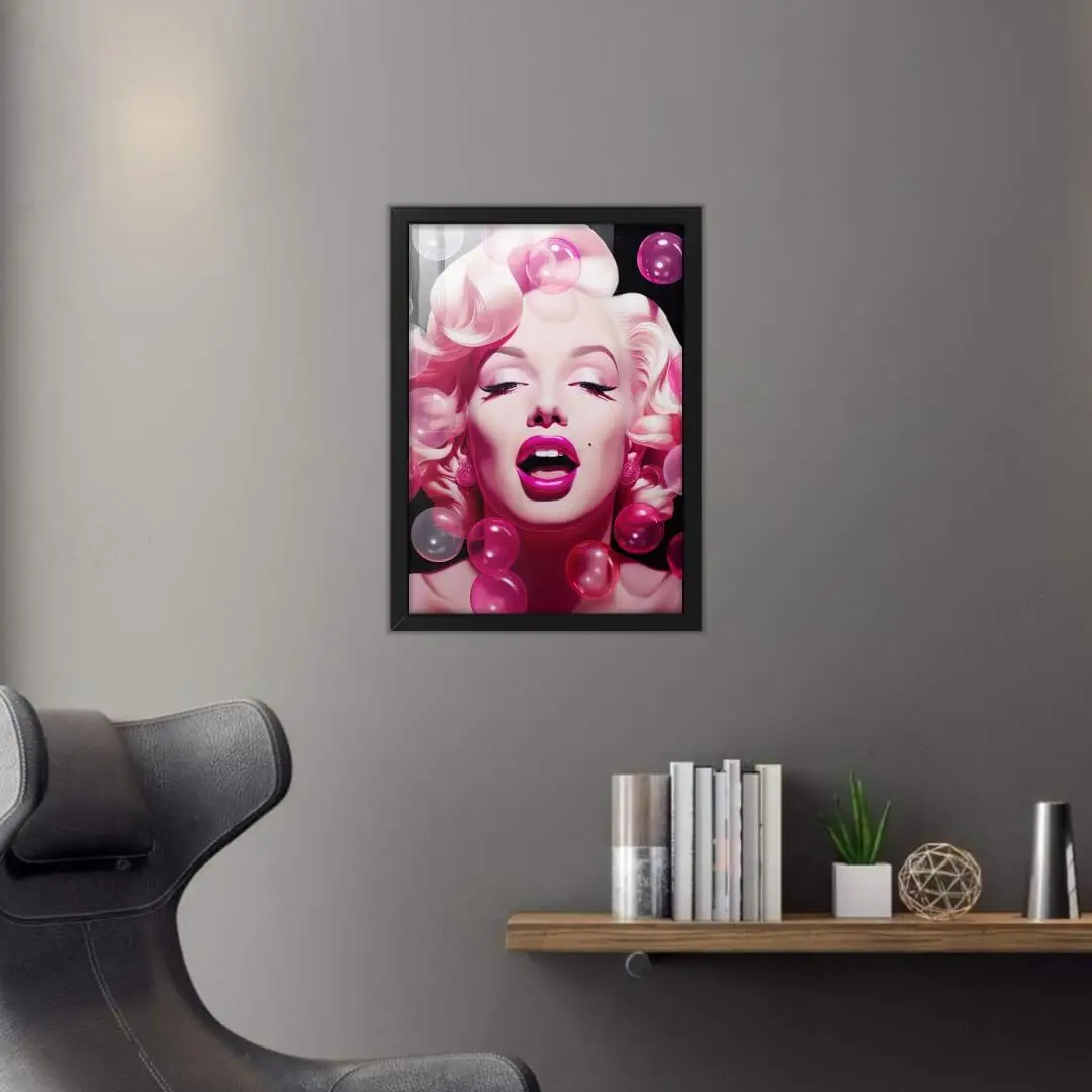 1333 Quadro-Decorativo-Monroe-Bolhas-Rosas