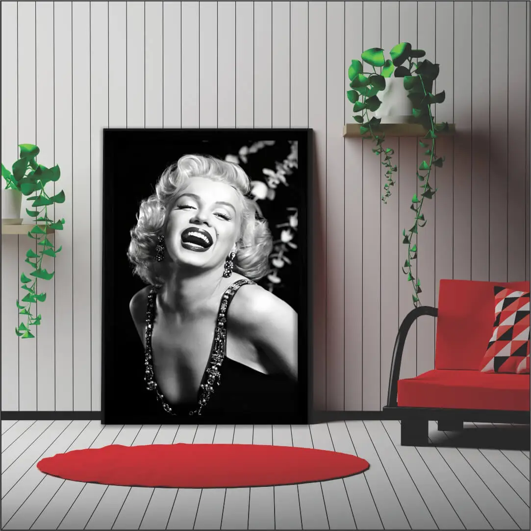 1336 MODESTA PRETA Quadro-Decorativo-Marilyn-Monroe-Cinza-Modelo-Big's