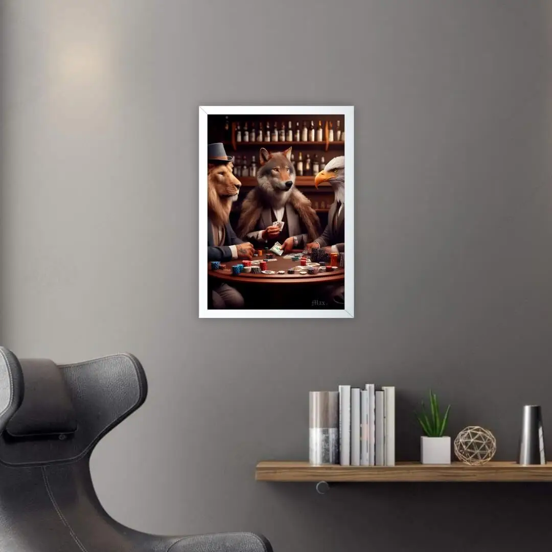 Quadro Decorativo Animais Jogando Poker - Imagem 2