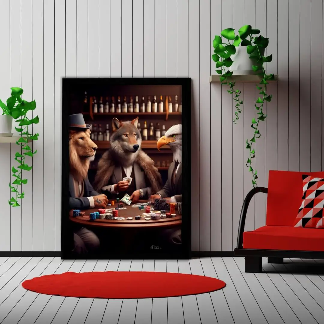 Quadro-Decorativo-Animais-jogando-Poker-Big's