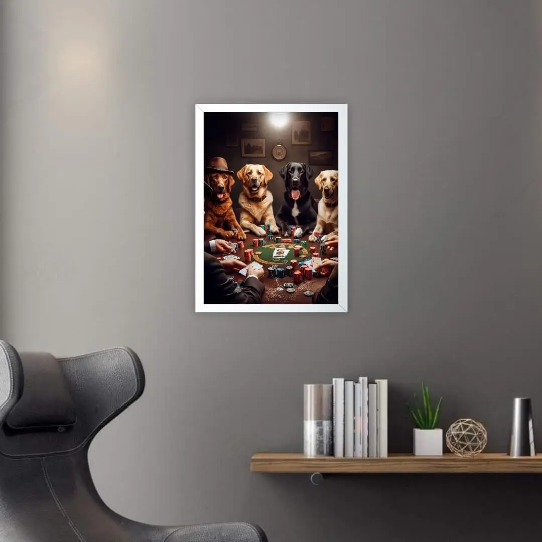 Quadro Decorativo Cães Jogando Poker - Imagem 2