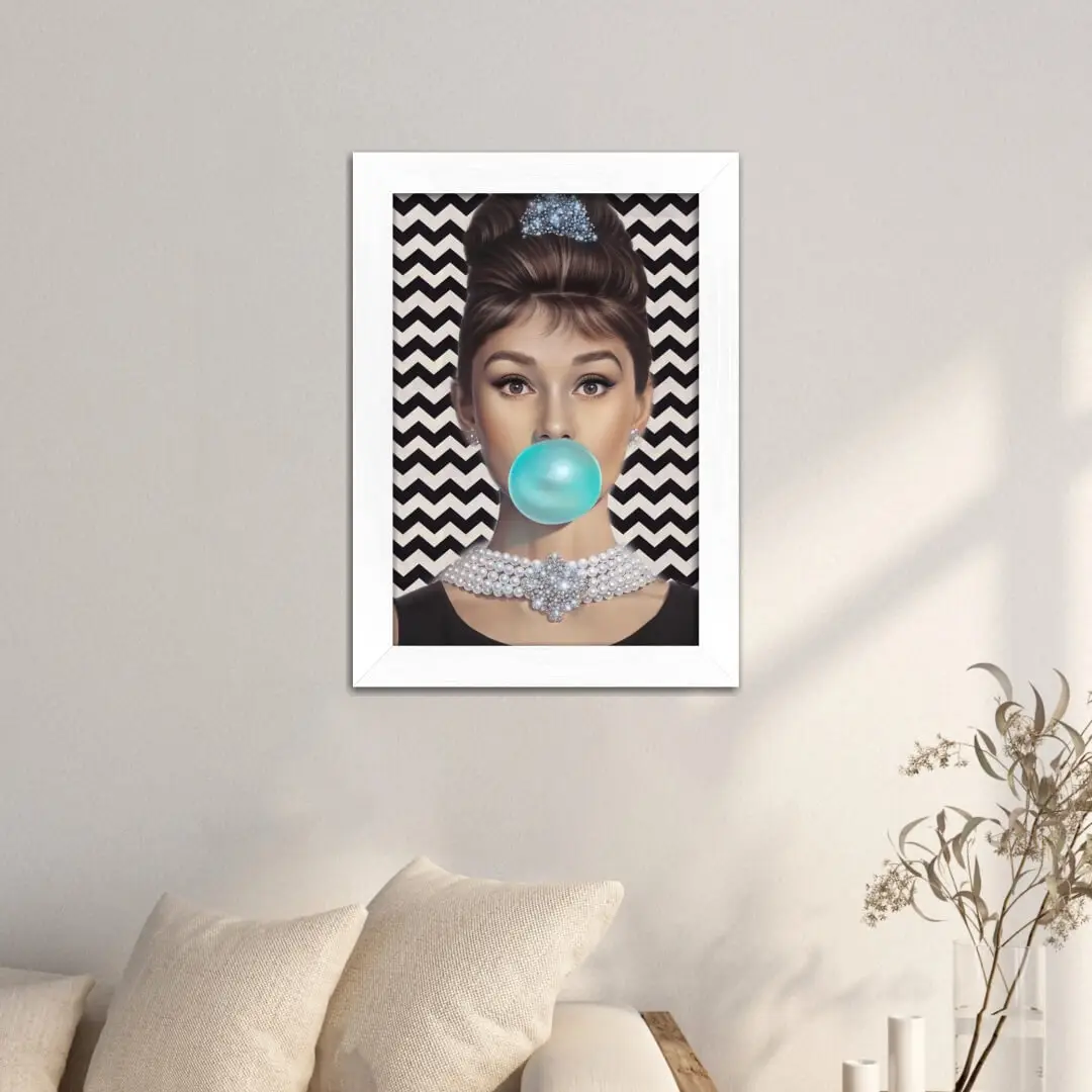 Quadro Decorativo - Audrey Hepburn Listras - Imagem 2