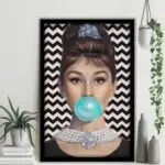 Quadro Decorativo Audrey Chiclete Azul Modelo Big's