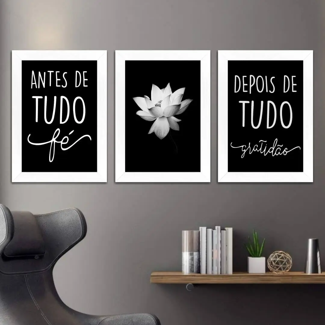 Kit 3 Quadros - Antes de tudo Fé - Imagem 2