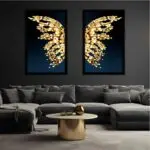 Kit-2-Quadros-Asas-Dourada - Big's