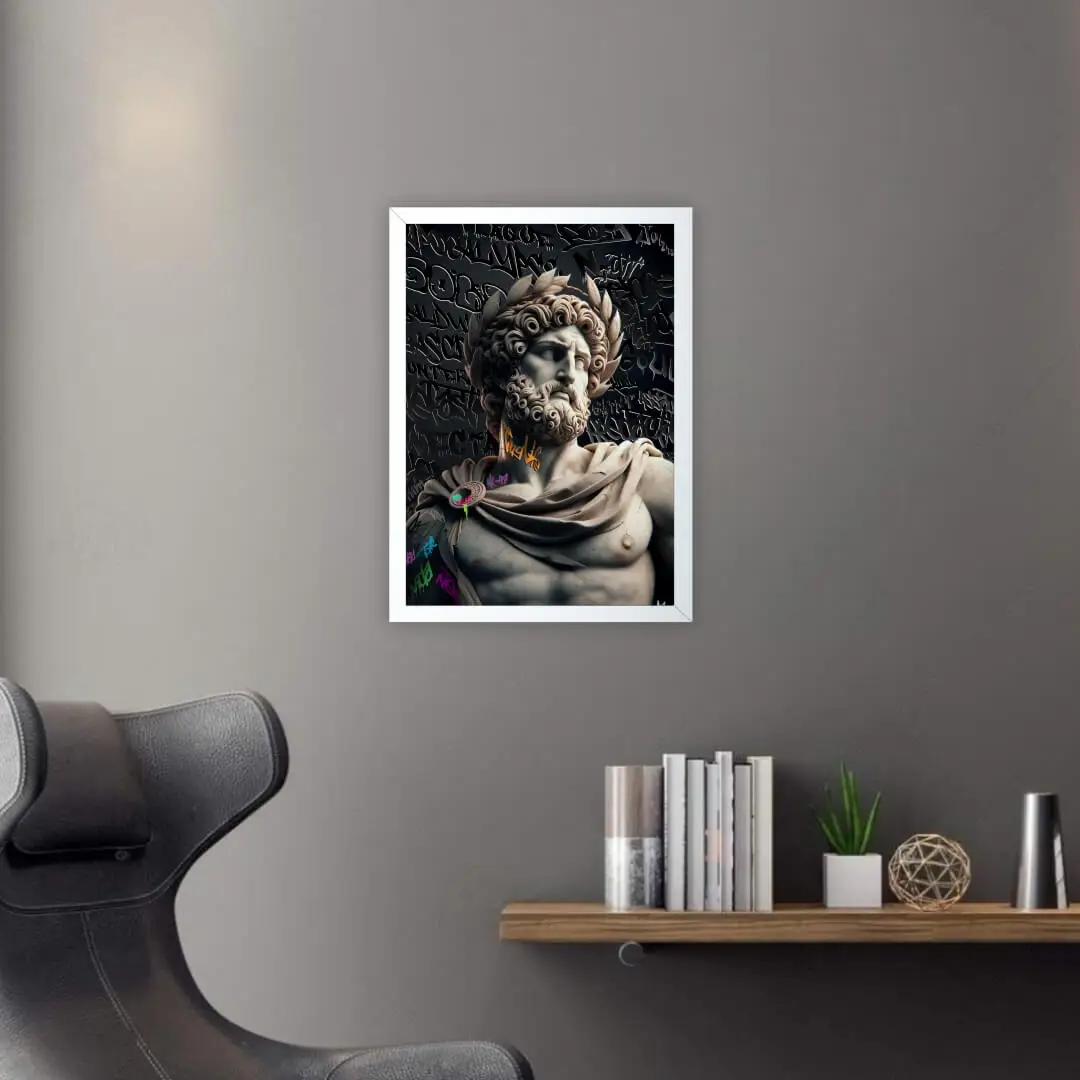 Quadro Decorativo Escultura Grega Pixada - Imagem 2