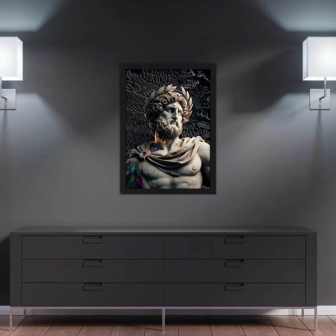 1350 Quadro Decorativo Escultura Grega Pixada - Imagem 1