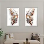 Kit-2-Quadros-Asas-Chic-Ouro-Borboletas