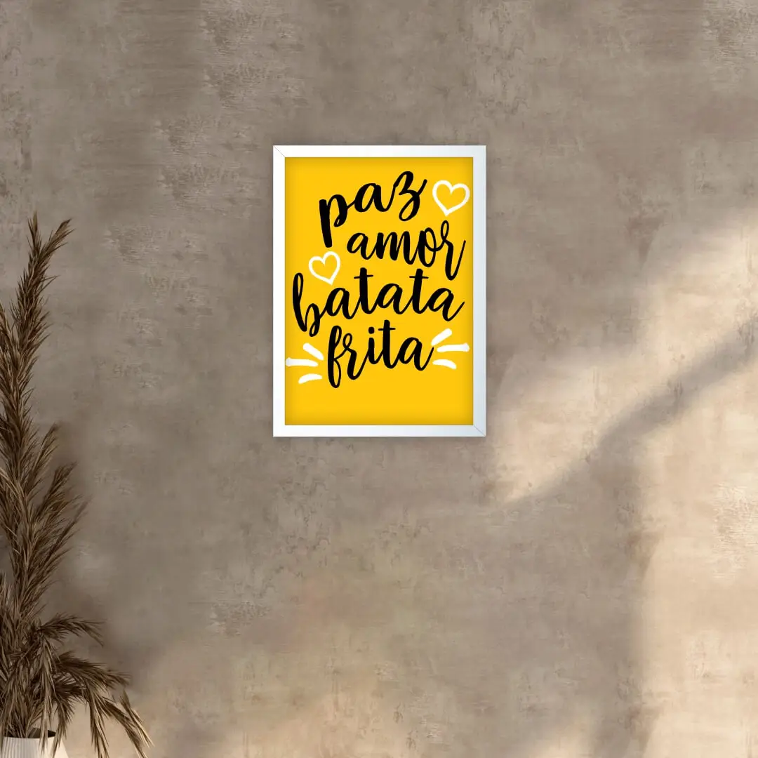 Quadro Decorativo Paz Amor Batata Frita - Imagem 2
