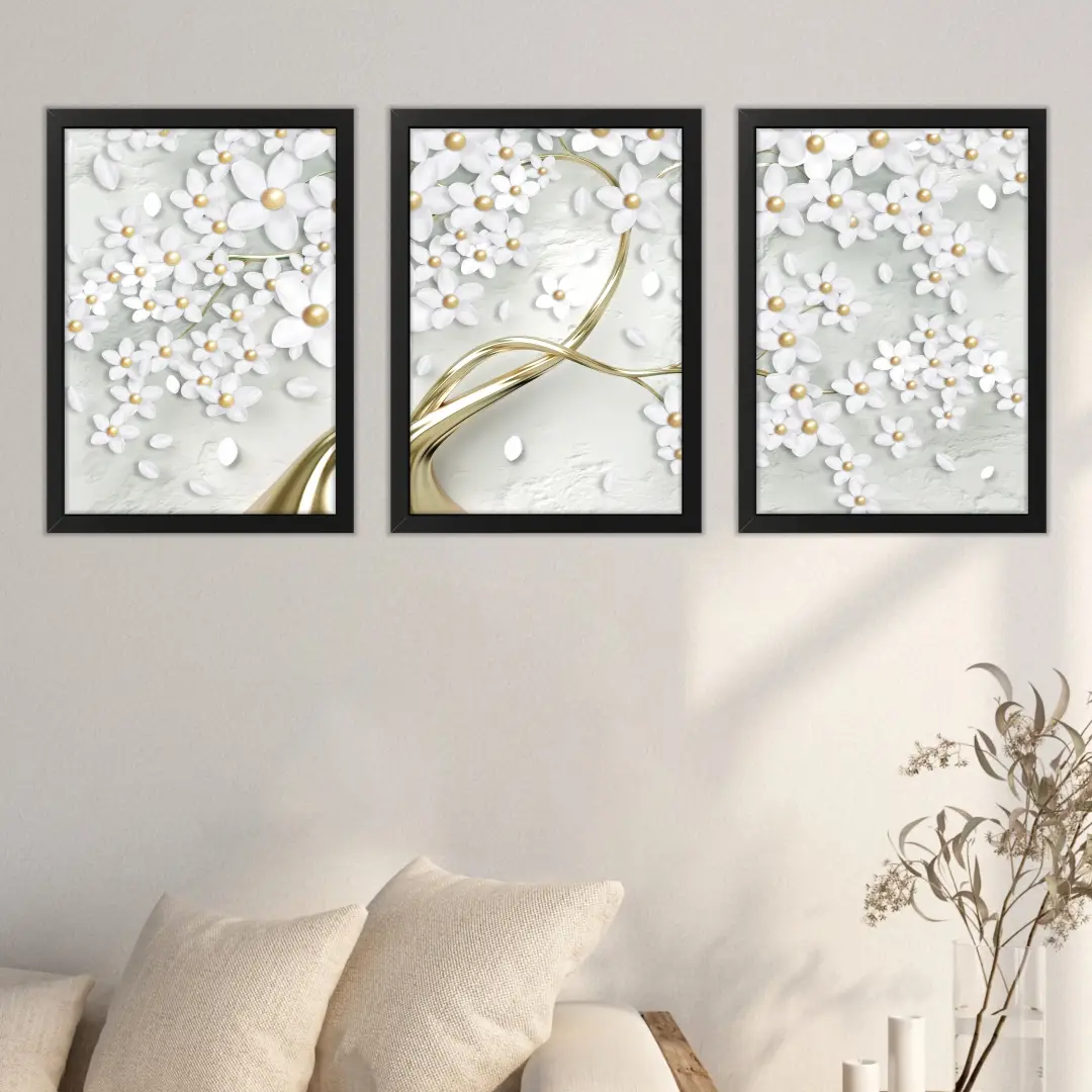 0951 Kit-3-Quadros-Arvore-Dourada