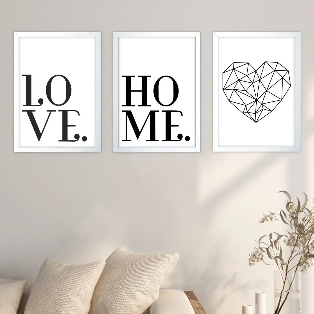 Kit 3 Quadros Love Home - Imagem 2