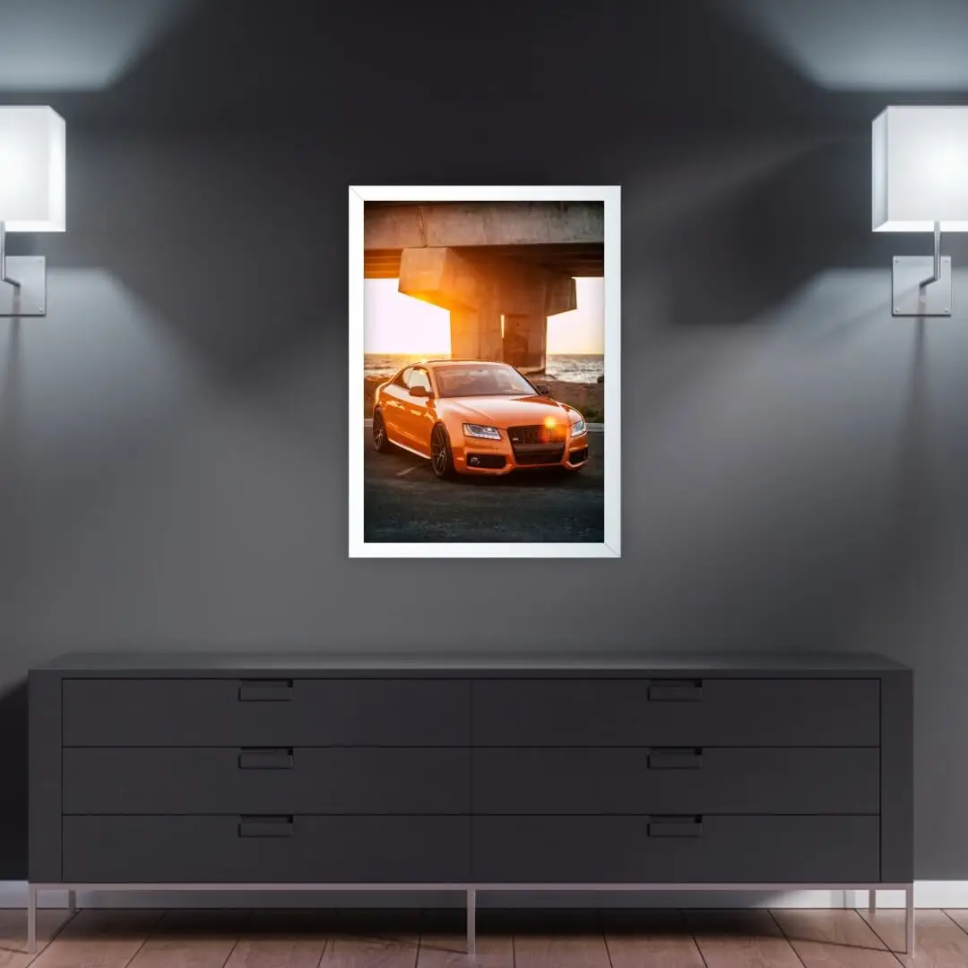 Quadro Decorativo Audi Laranja - Imagem 2
