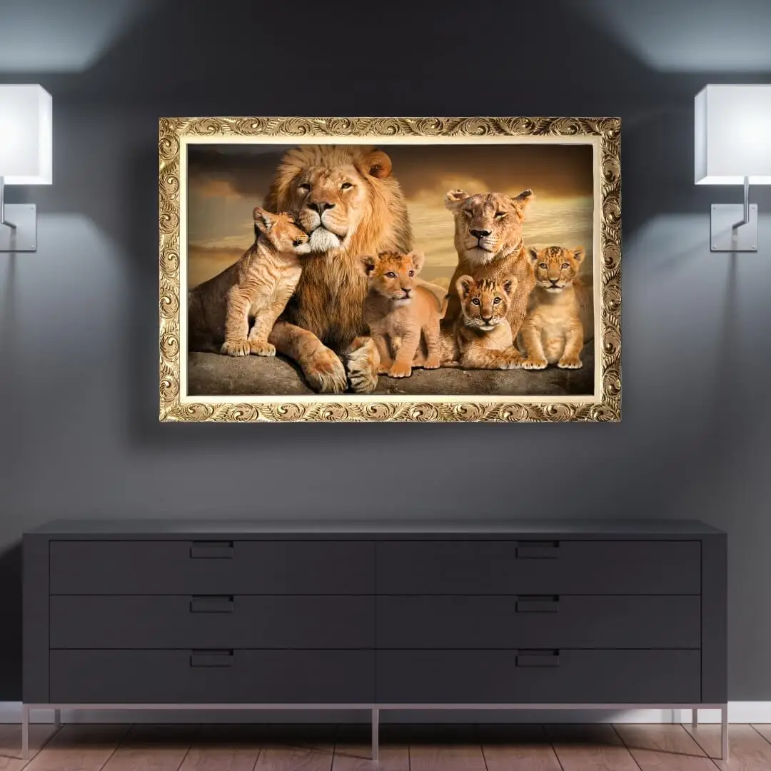 Quadro-Decorativo-Familia-Grande-de-Leões-Big's