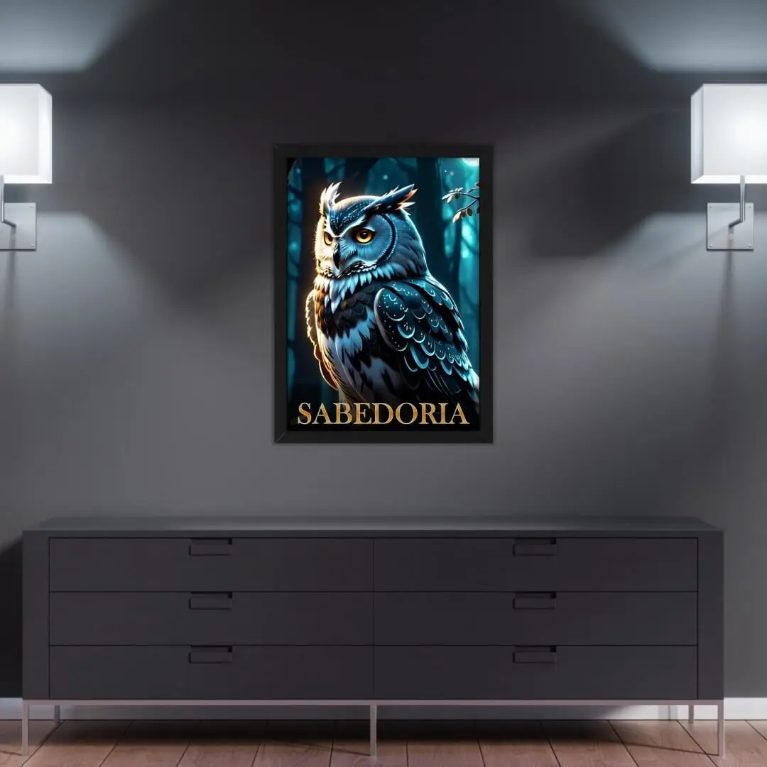 1375 Quadro Decorativo Coruja Sabedoria - Imagem 1