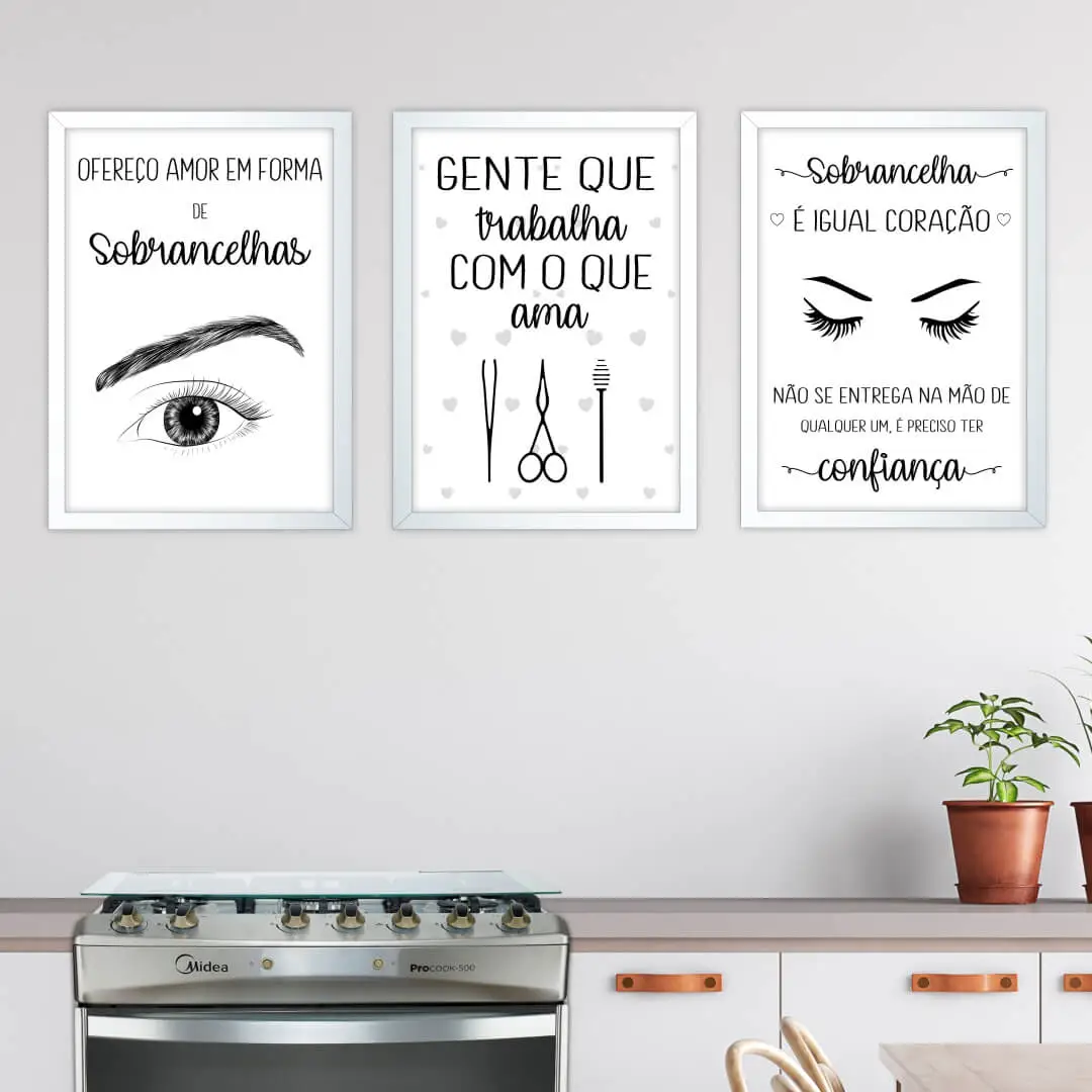 Kit 3 Quadros Moda e Beleza - Imagem 2