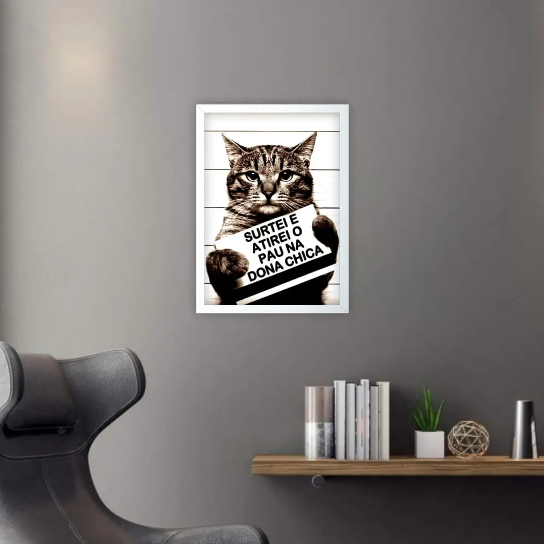 Quadro Decorativo Divertido Gato - Imagem 2