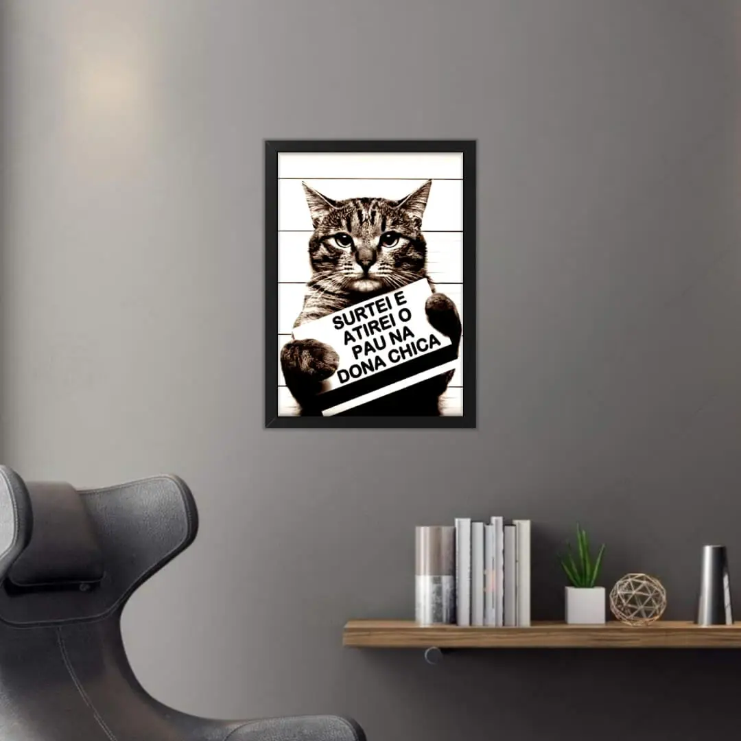 Quadro-Decorativo-Divertido-Gato